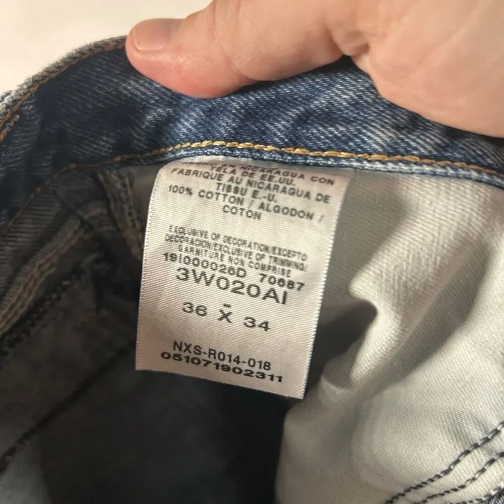 Wrangler Riggs Jeans Men's 36x34 Medium Wash Blue Denim Workwear 100% Cotton